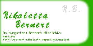 nikoletta bernert business card